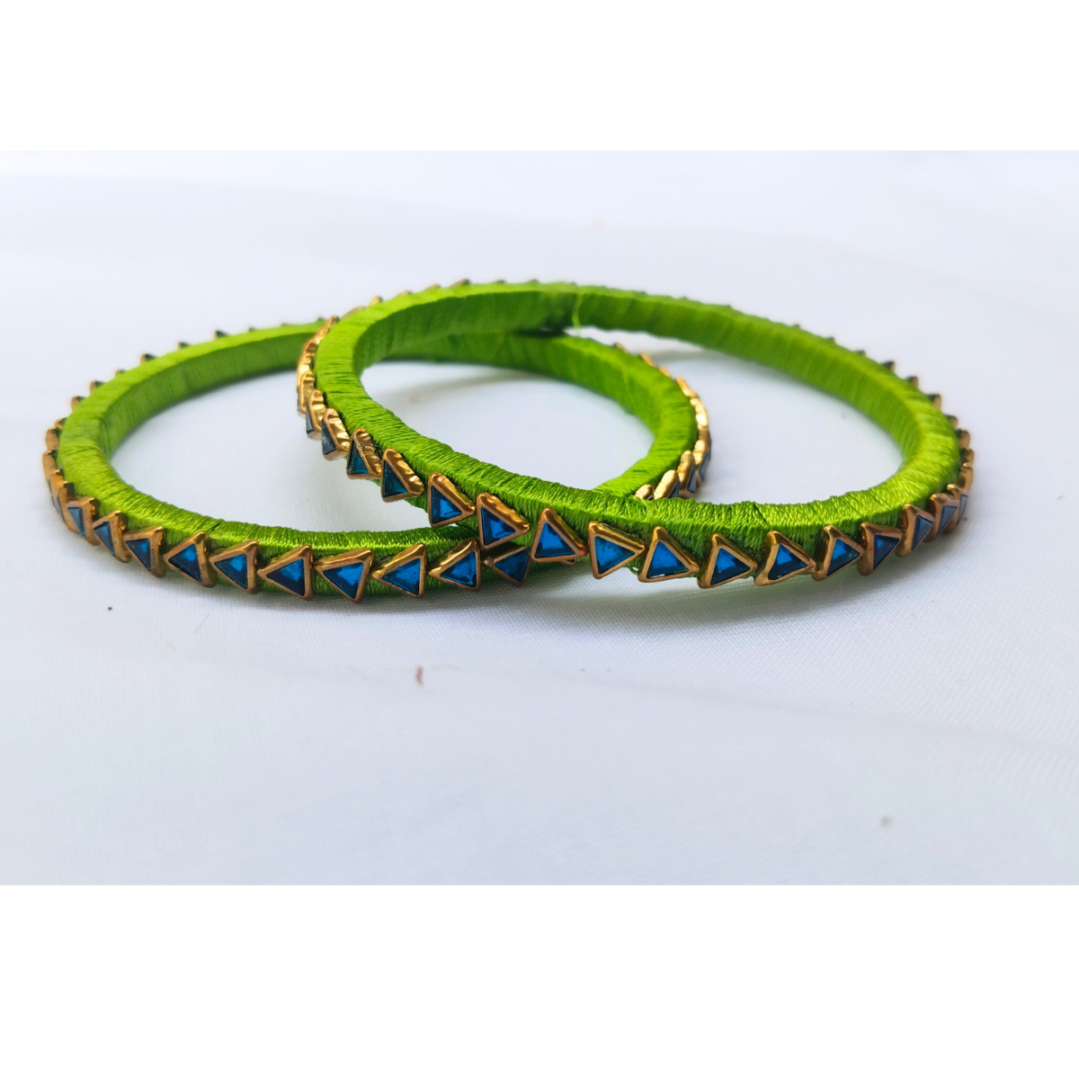 Green Stone Bangles | Classic Handmade Jewellery Set