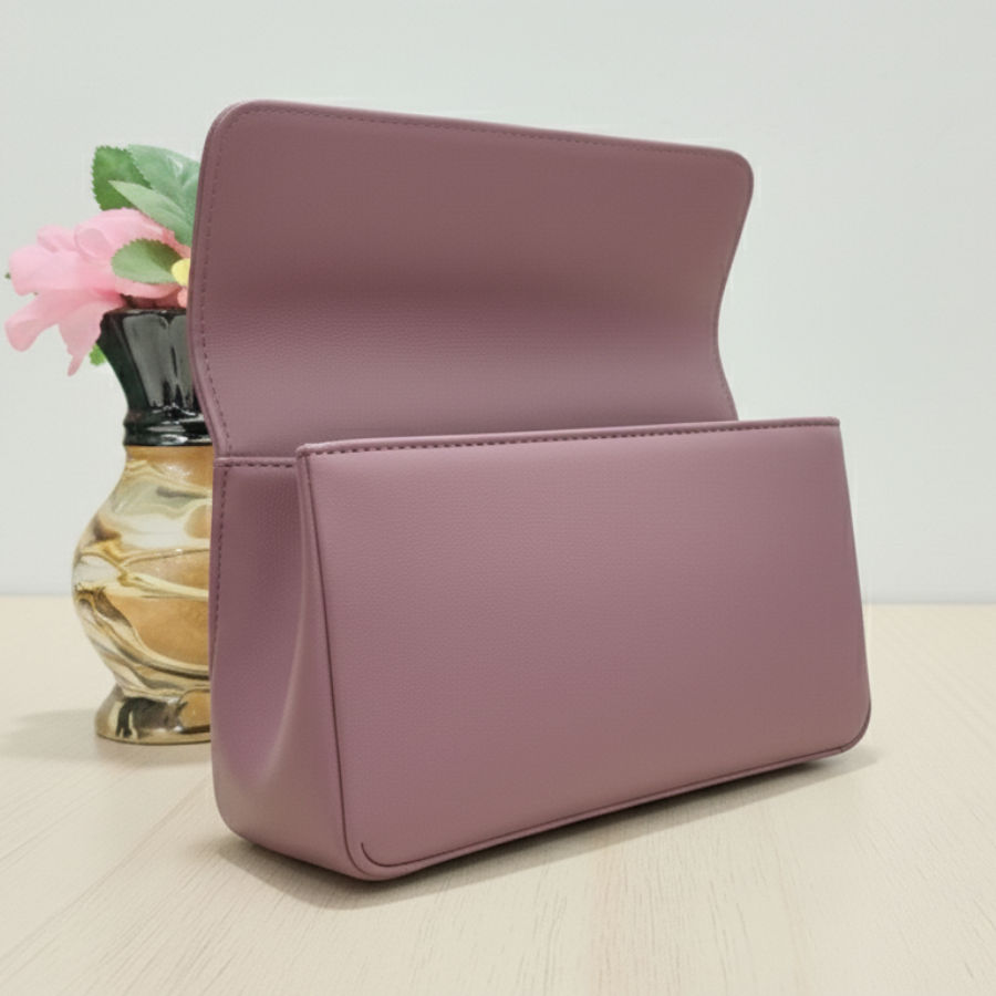 Mauve Quilted Crossbody Bag