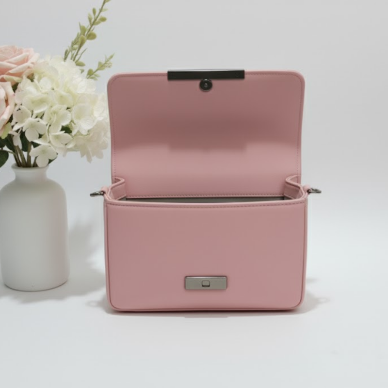 Blush Pink Geometric Quilted Bag