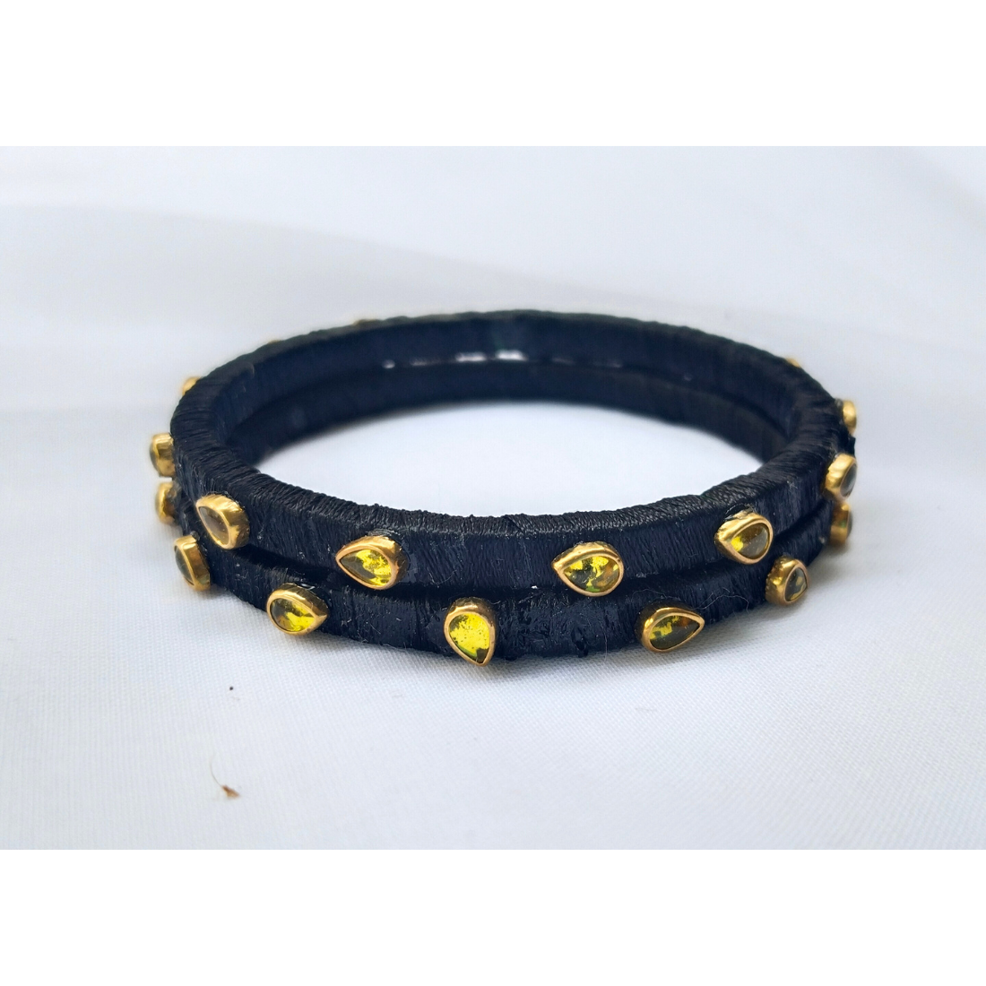 Black Stone Bangles | Classic Handmade Jewellery Set