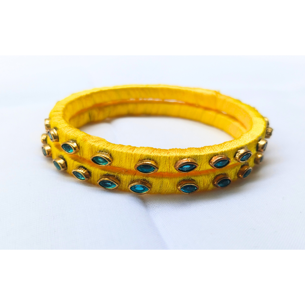 Yellow Stone Bangles | Classic Handmade Jewellery Set