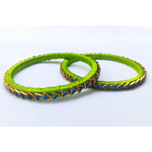Green Stone Bangles | Classic Handmade Jewellery Set