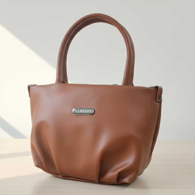 Classic Tan Leatherette Tote Bag