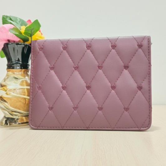 Mauve Quilted Crossbody Bag