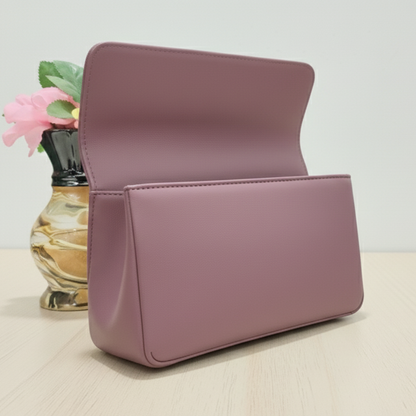 Mauve Quilted Crossbody Bag