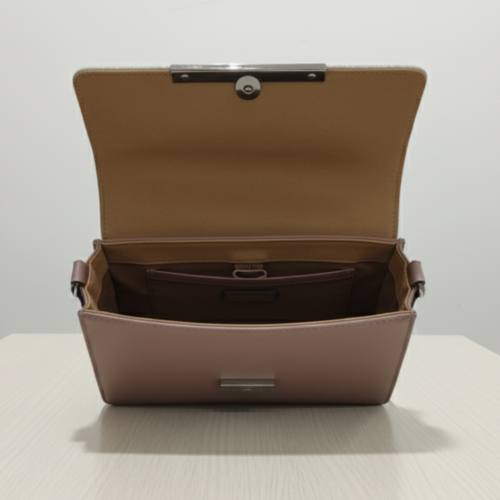 Two-Tone Glitter & Mauve Clutch Bag