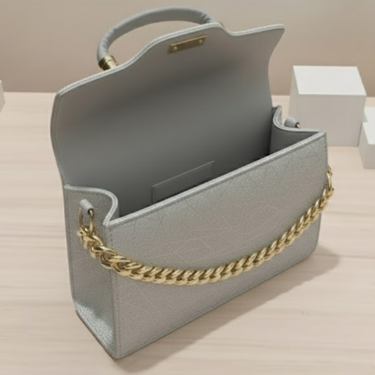 Silver Glitter & Gold Chain Mini Bag