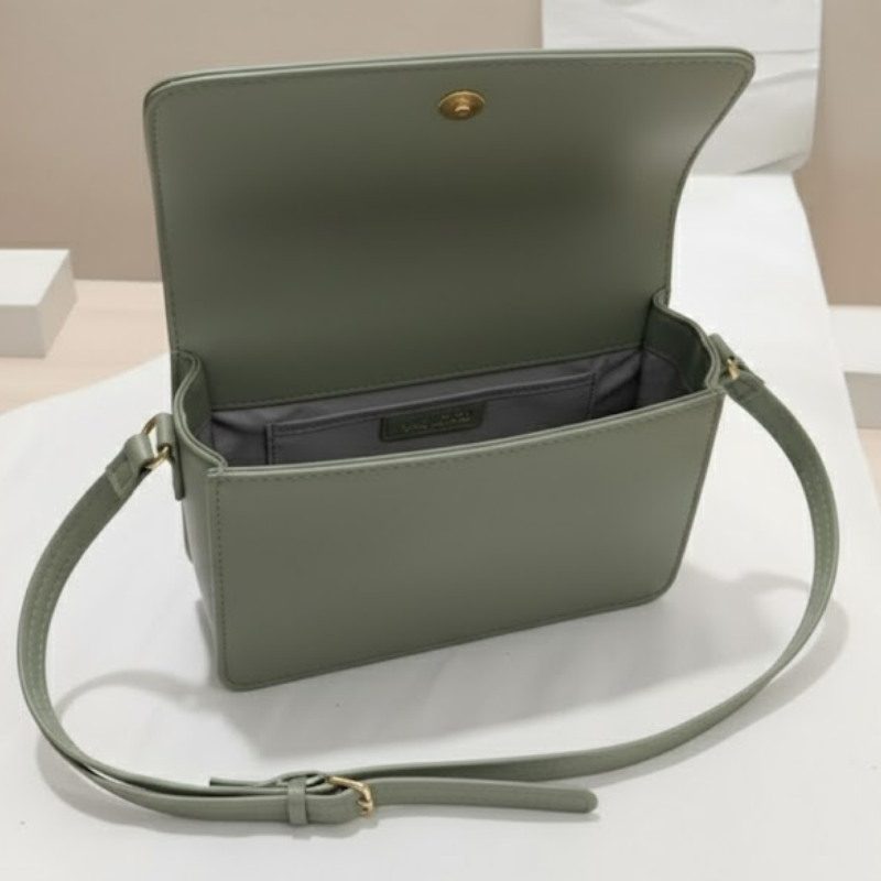 Olive Green Studded Sling Bag