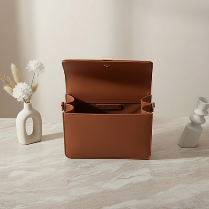 Tan Studded & Crystal Sling Bag