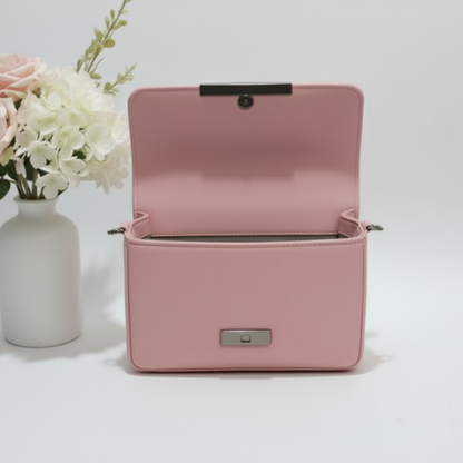 Blush Pink Geometric Quilted Bag