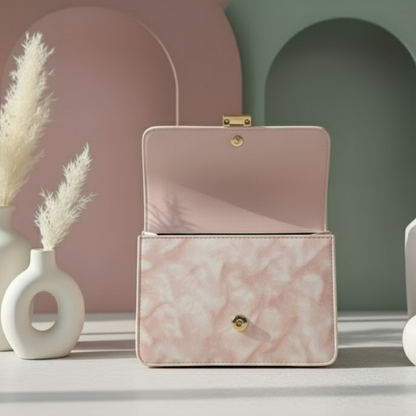 Pink Tie-Dye Studded Flap Bag