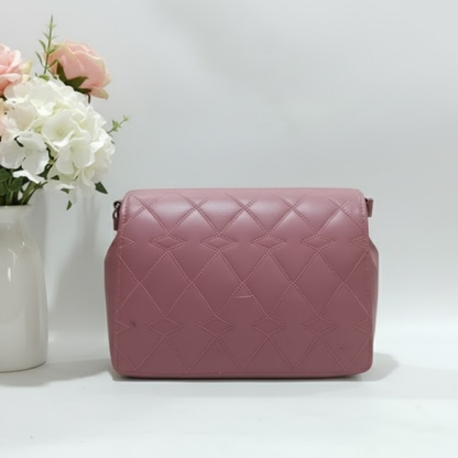 Dusty Rose Geometric Quilted Bag