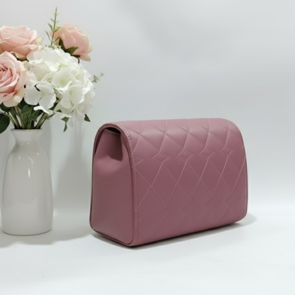 Dusty Rose Geometric Quilted Bag