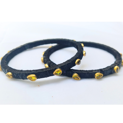 Black Stone Bangles | Classic Handmade Jewellery Set
