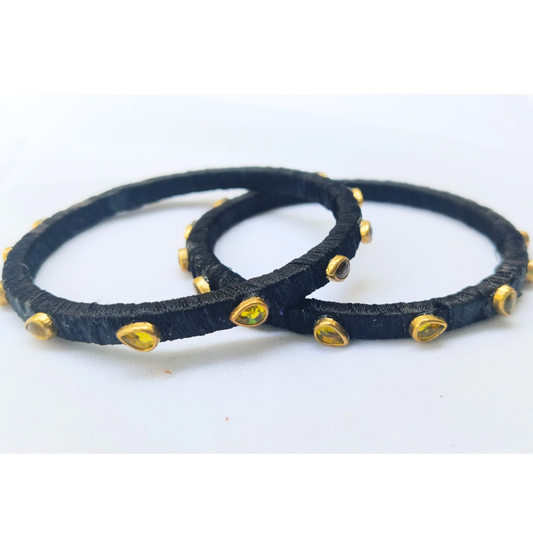 Black Stone Bangles | Classic Handmade Jewellery Set
