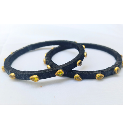 Black Stone Bangles | Classic Handmade Jewellery Set