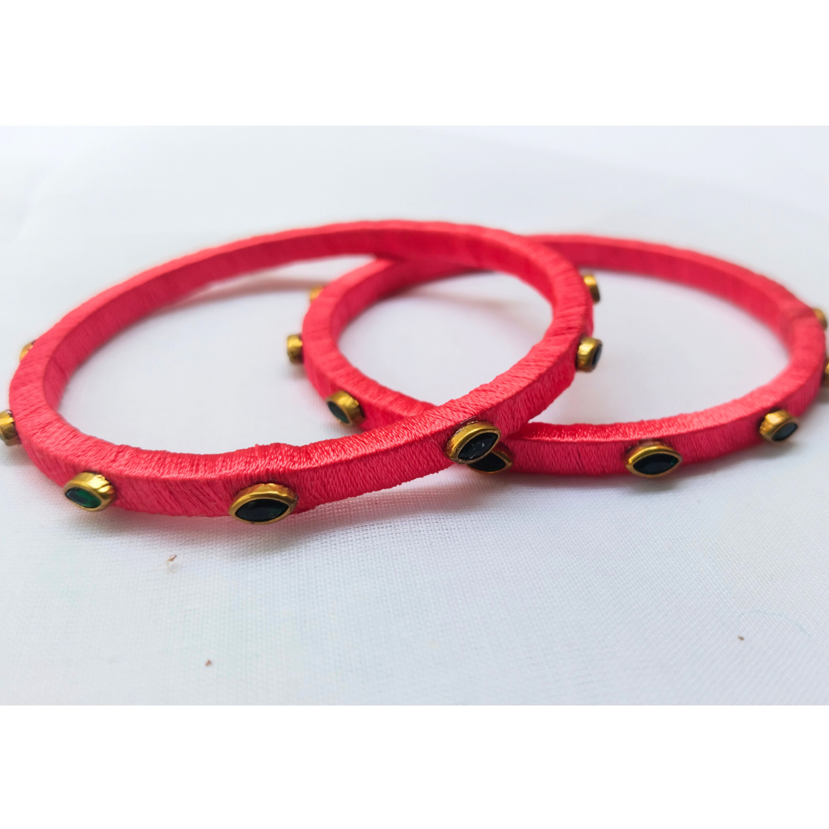 Red Stone Bangles | Classic Handmade Jewellery Set