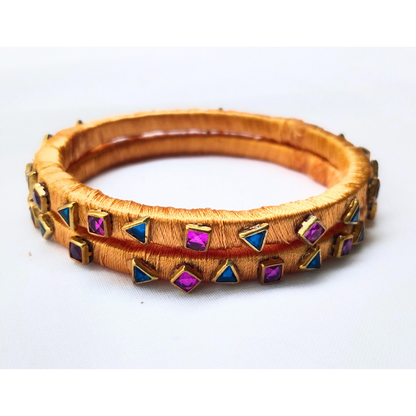 Golden Stone Bangles | Classic Handmade Jewellery Set