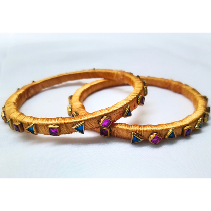 Golden Stone Bangles | Classic Handmade Jewellery Set