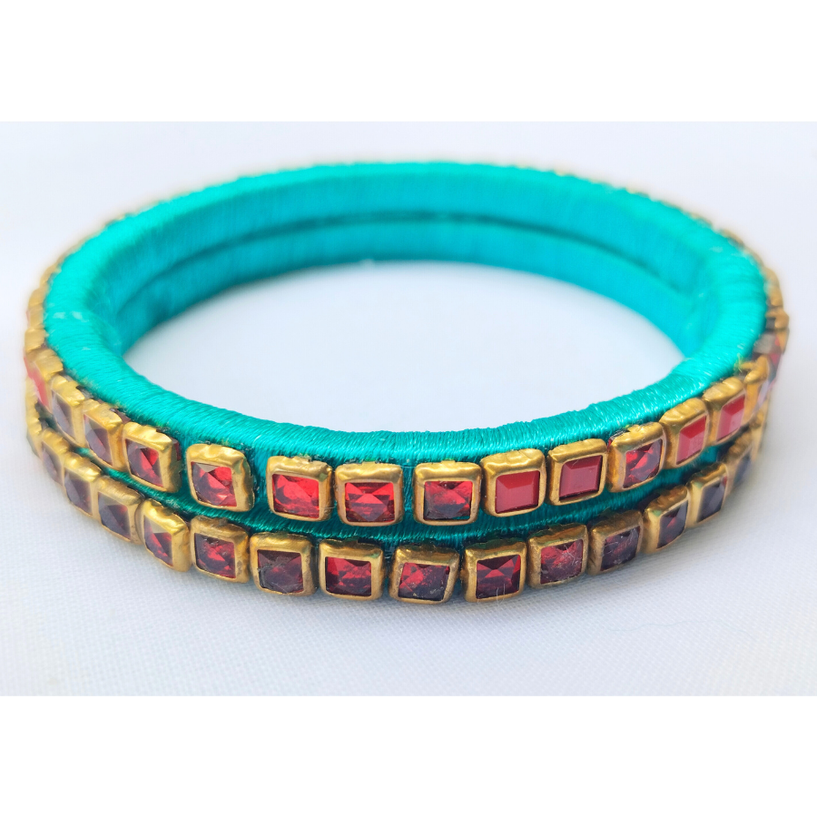 Turquoise Stone Bangles | Classic Handmade Jewellery Set