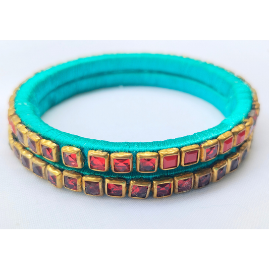 Turquoise Stone Bangles | Classic Handmade Jewellery Set