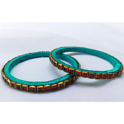 Turquoise Stone Bangles | Classic Handmade Jewellery Set