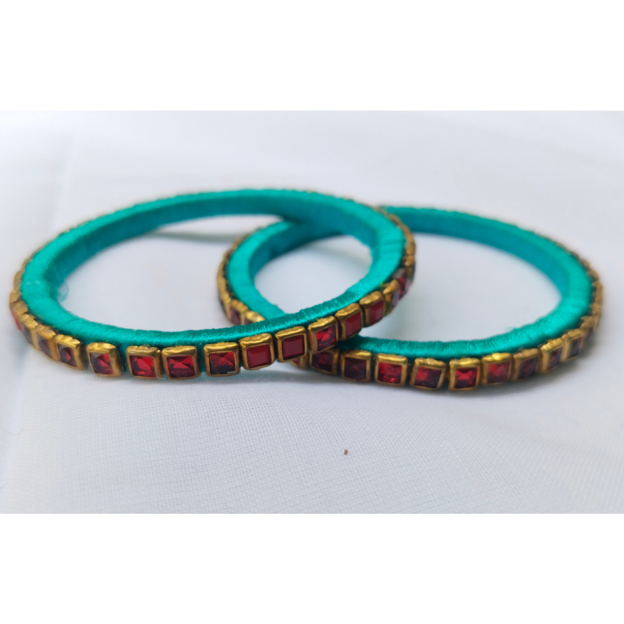 Turquoise Stone Bangles | Classic Handmade Jewellery Set