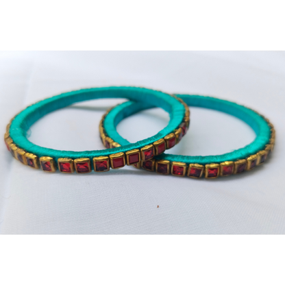 Turquoise Stone Bangles | Classic Handmade Jewellery Set