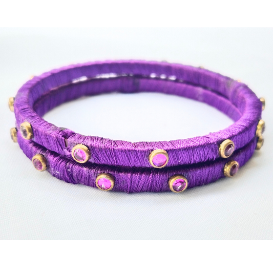 Purple Stone Bangles | Classic Handmade Jewellery Set