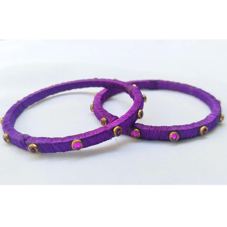 Purple Stone Bangles | Classic Handmade Jewellery Set