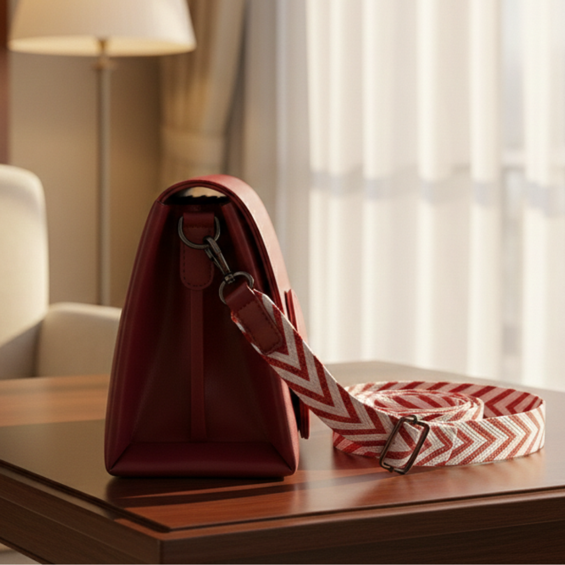 Chic Maroon Flap Sling Bag