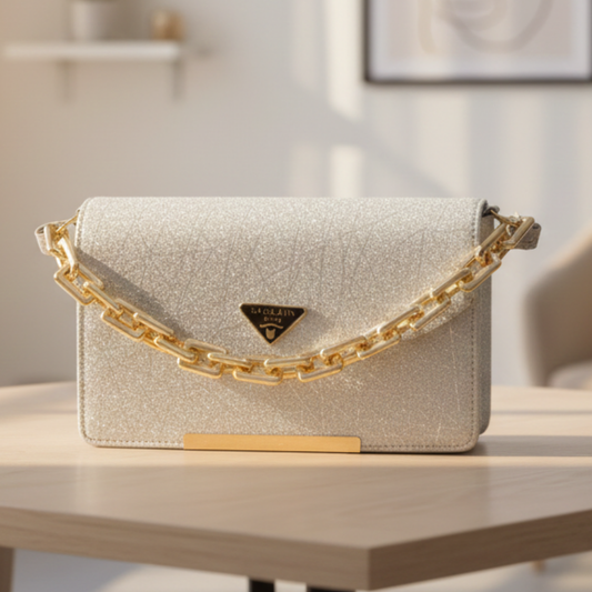 Silver Sparkle Glam Sling Bag