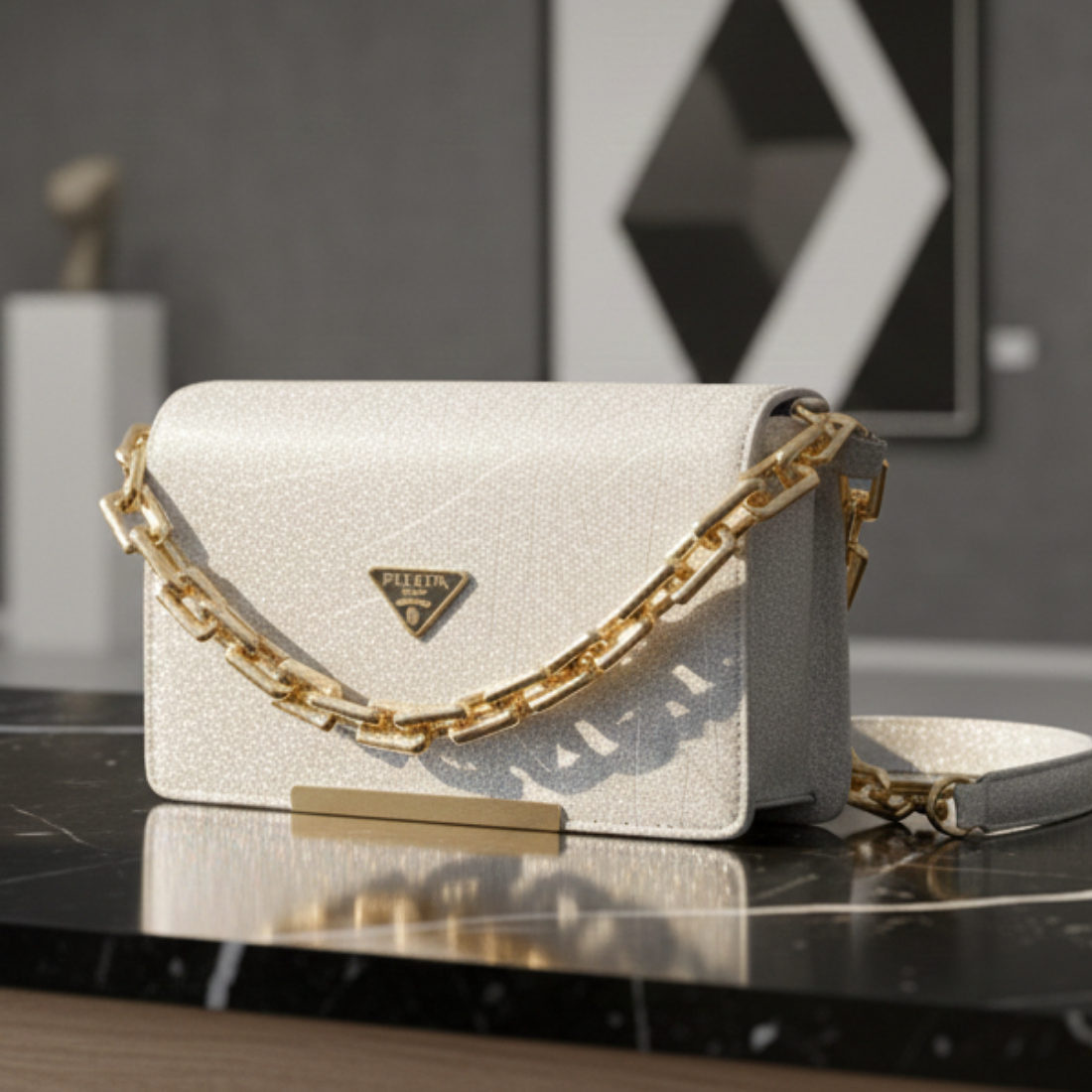 Silver Sparkle Glam Sling Bag