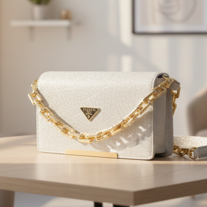 Silver Sparkle Glam Sling Bag