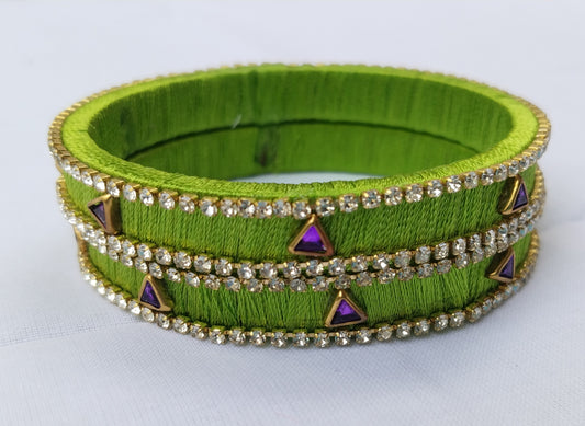 Teal Silk Thread Bangles | Handcrafted Ethnic Jewellery for Women | Set of 2 for Festivals & Weddings