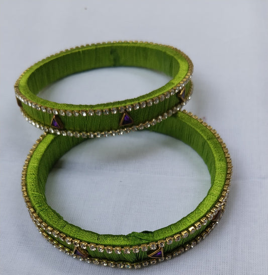 Teal Silk Thread Bangles | Handcrafted Ethnic Jewellery for Women | Set of 2 for Festivals & Weddings