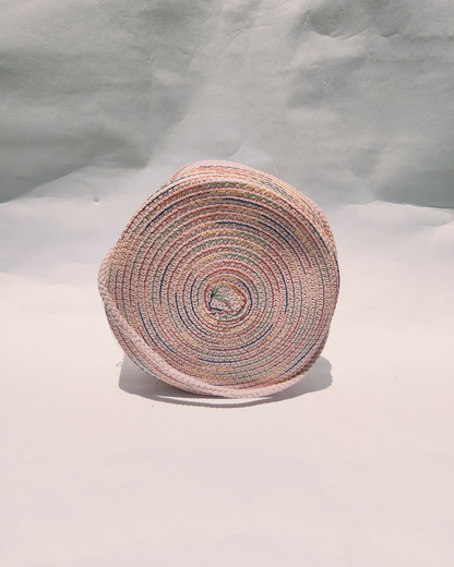 Handwoven Rainbow Sling Bag with Plush Flower – Crafted by Rural Artisans