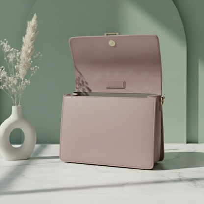 Mauve Studded & Crystal Flap Bag